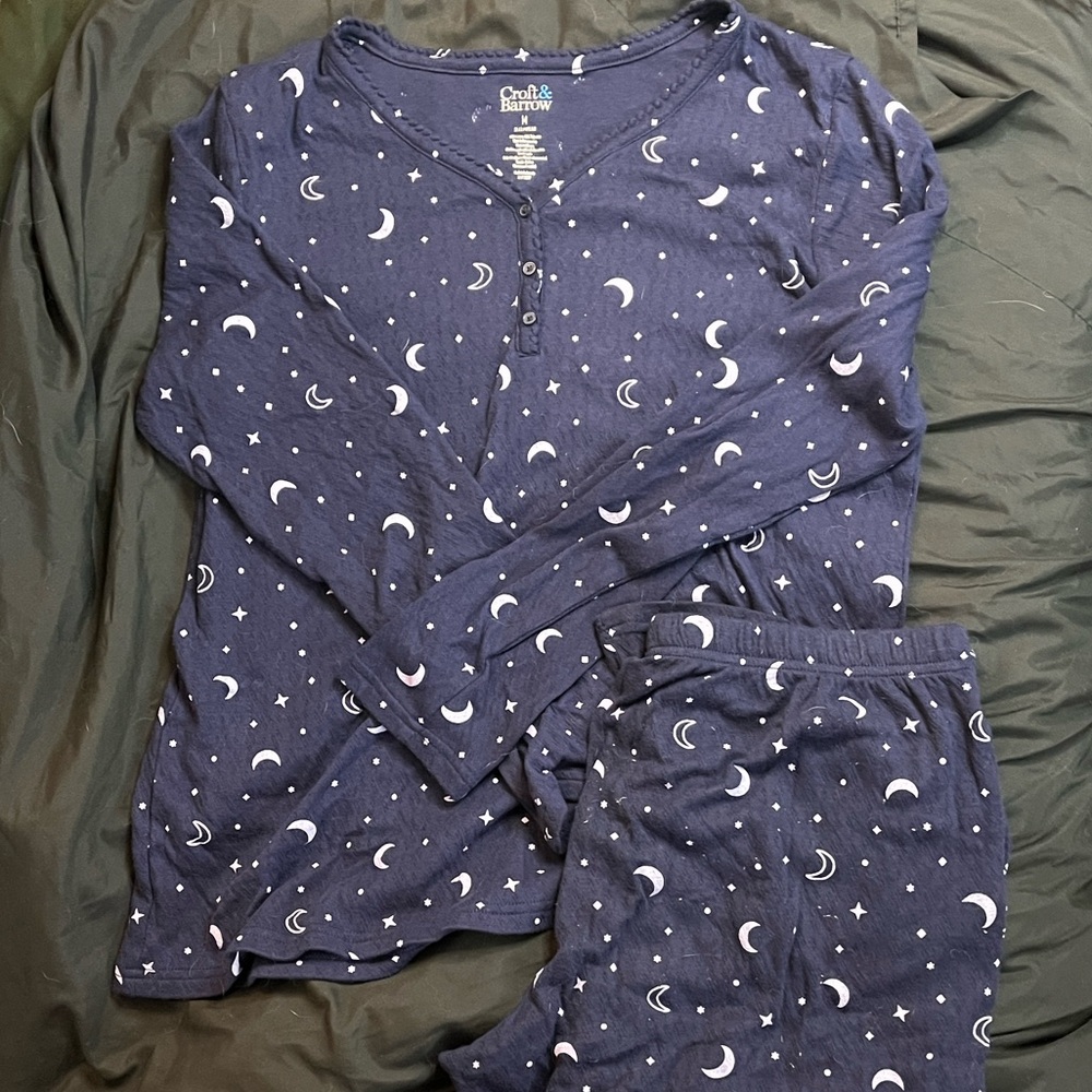 Purple Pajama Set with Celestial Design